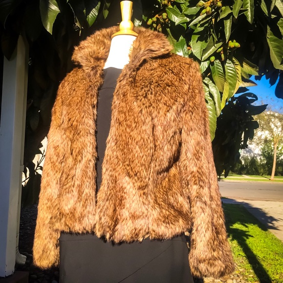 Brown Warm Faux Fur Jacket - Picture 2 of 5